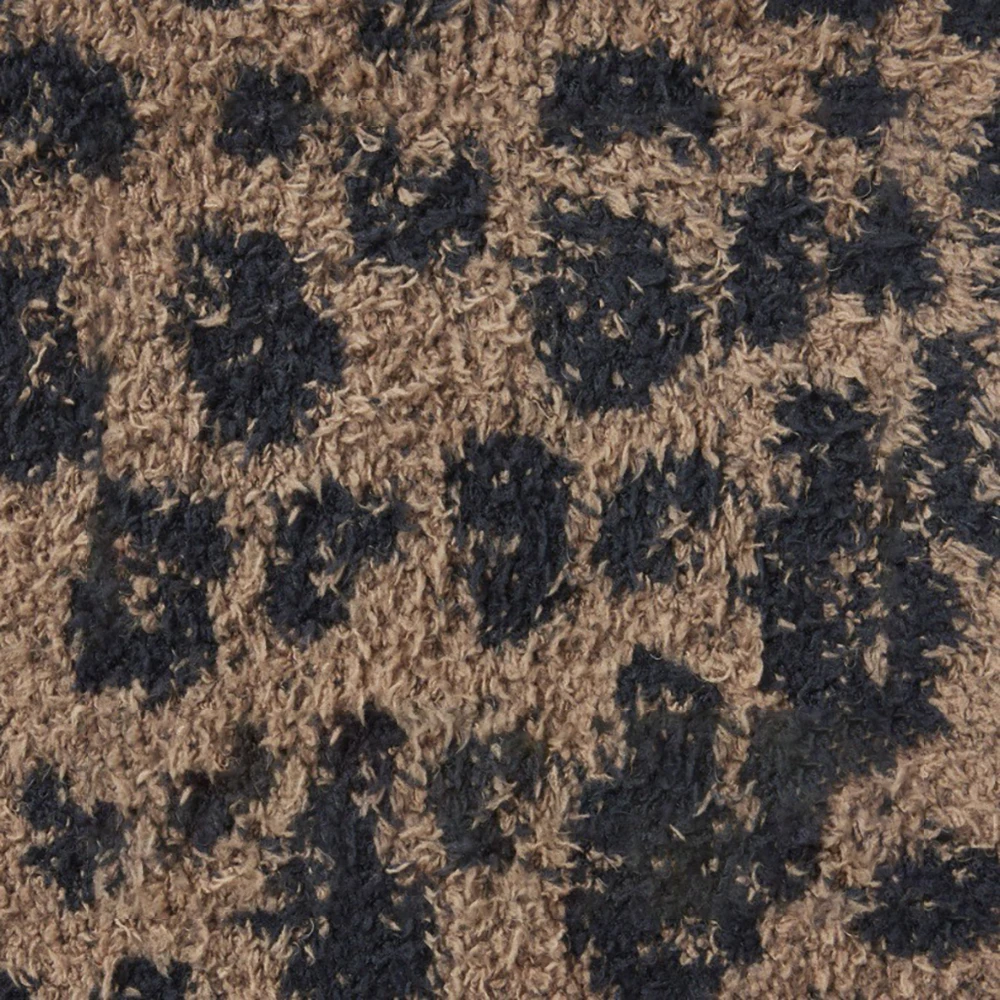 Christmas Leopard Print Home Wear for Women With Cat Ears, Sexy Furry Short Coat, Versatile Casual Long-sleeved Coat