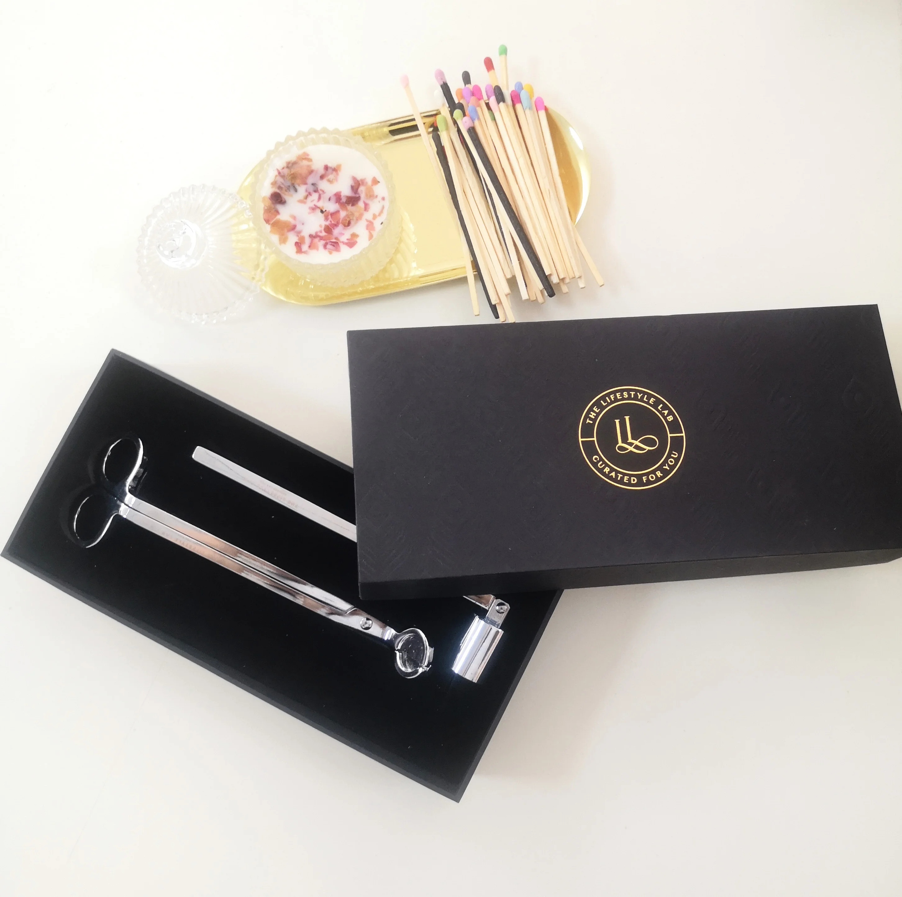 Candle tools stainless steel candle wick trimmer dipper snuffer tools for candles