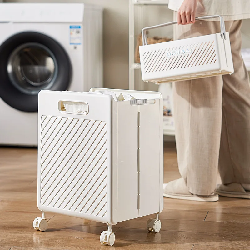 Laundry Basket with Wheels Large Capacity Storage Basket Multifunctional Foldable Waterproof Dirty Clothes Storage basket