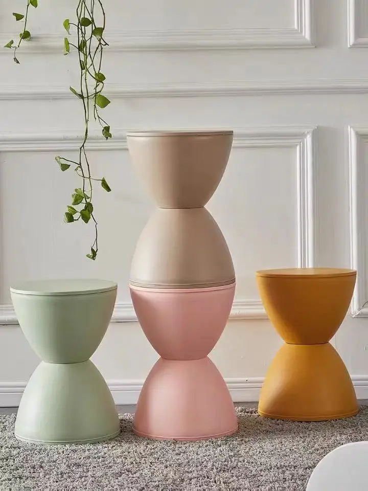 Nordic plastic equidistant chair Modern simple shoe changing stool Plastic upholstery stools for household use