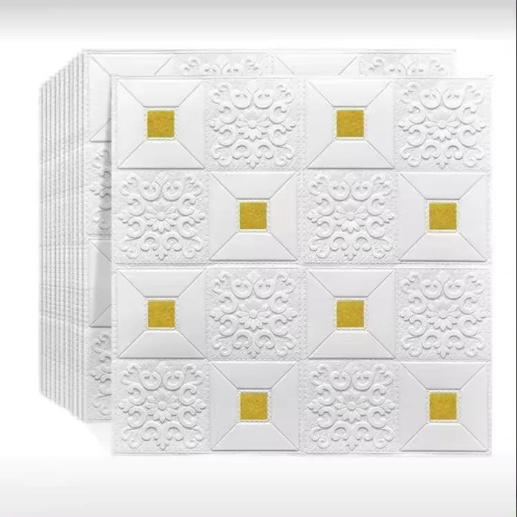 Wholesale self-adhesive 3D three-dimensional wall stickers with soft package brick patterns