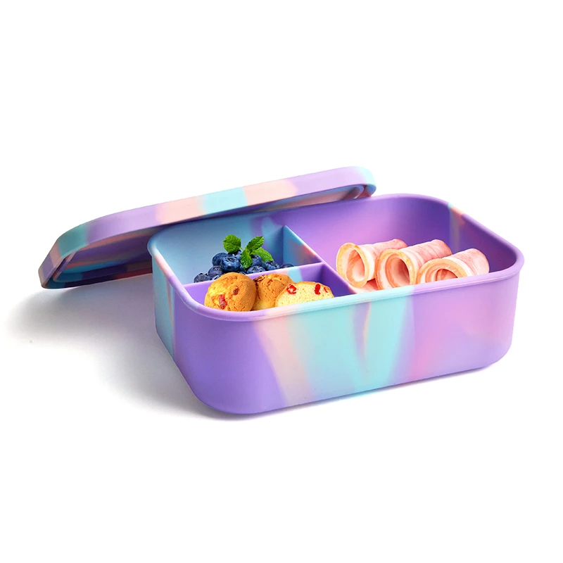 Wholesale Bento Lunch Boxes Leak proof Food Storage Microwave Fresh-Keeping Silicone Bento Lunch Box
