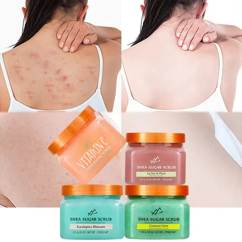 Customize wholesale whitening fruit body scrub organic best  exfoliating coconut body scrub for girls private label