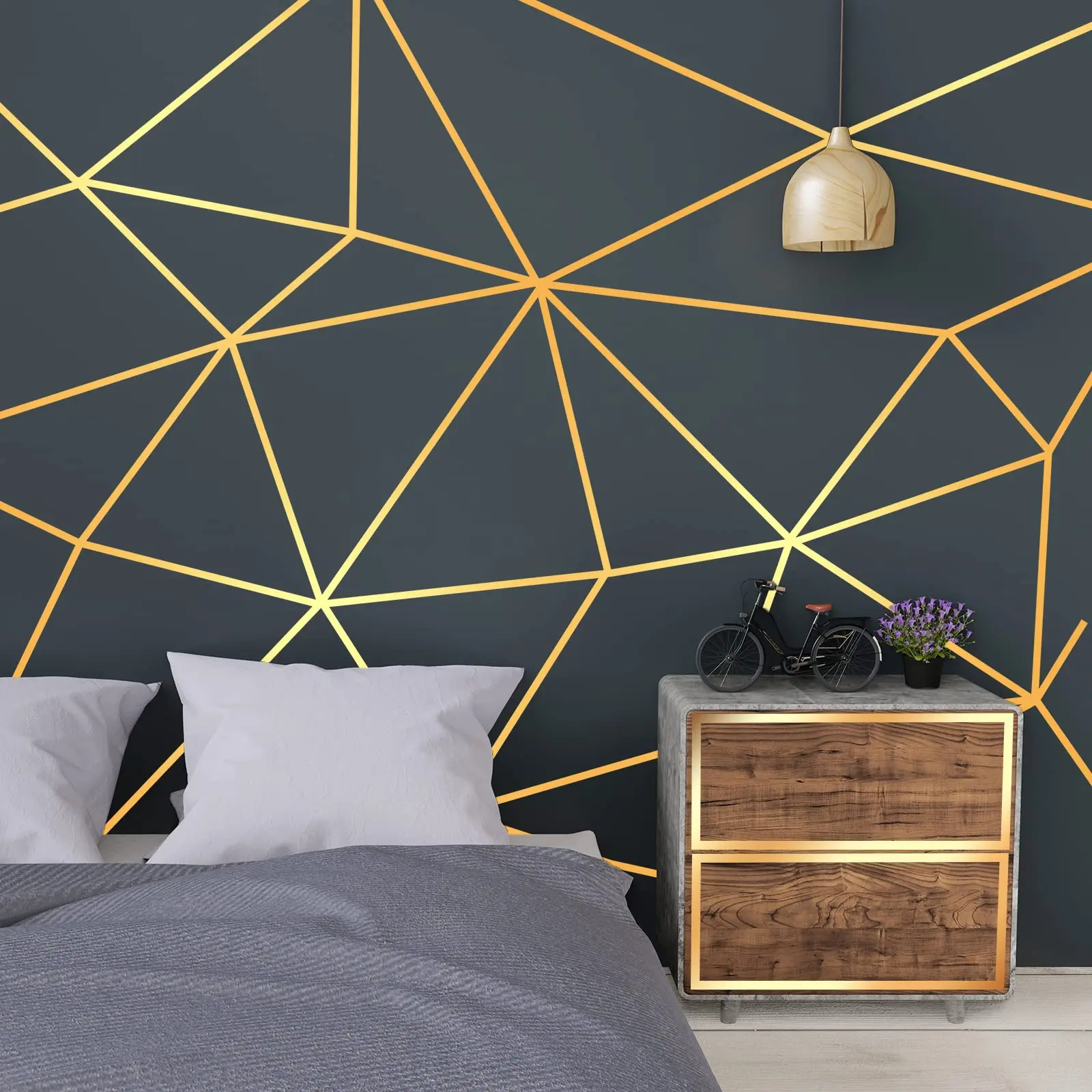 Gold Washi Tape for Detailing Accent Walls Graphic Arts Cars and,3 Rolls Gold Tape, Self Adhesive Metalized Polyester Film Tape