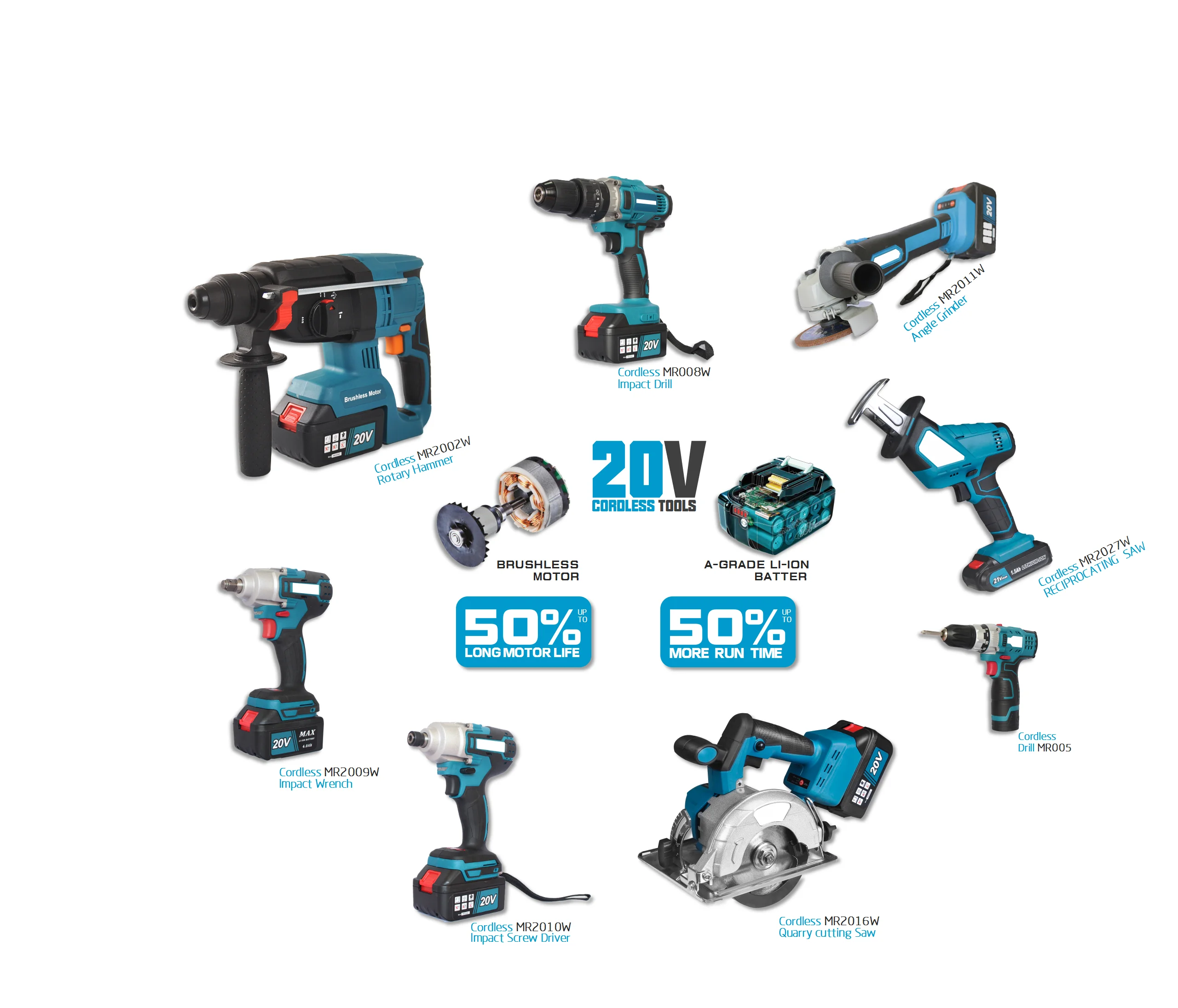 Electric  Cordless Power Hammer Drills Variable Speed Rotary Portable Power Drills