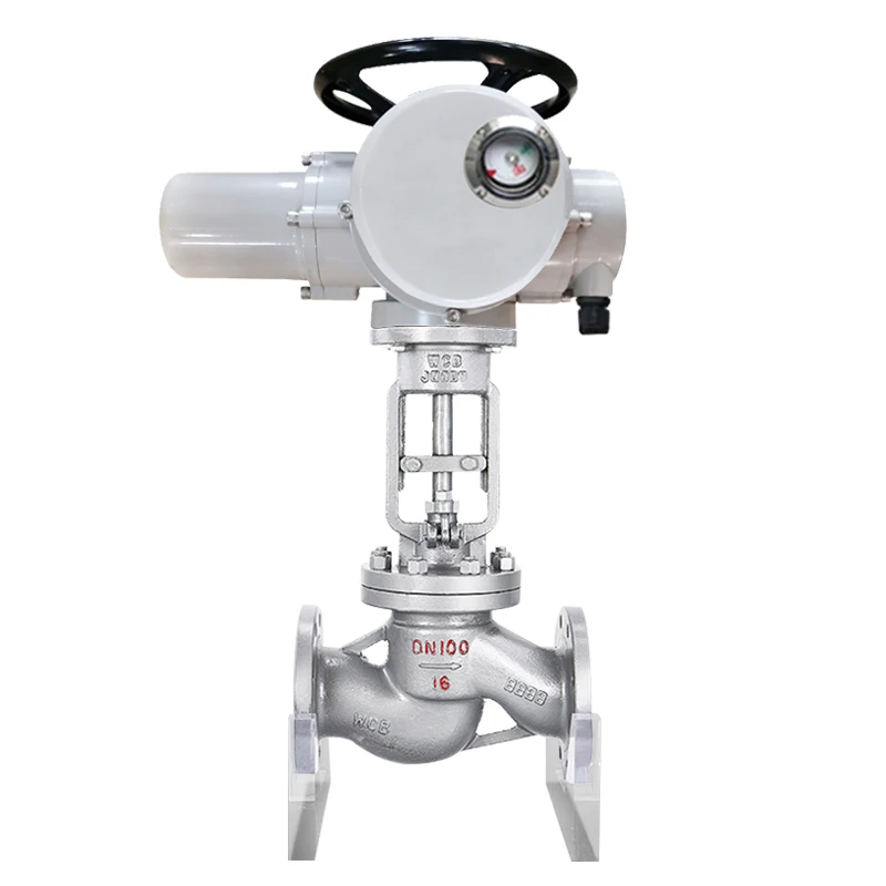 Flange Motorized steam Globe Valve  DN200 380V AC 50Hz Multi-Turn Electric Actuator Carbon Steel electric globe valve