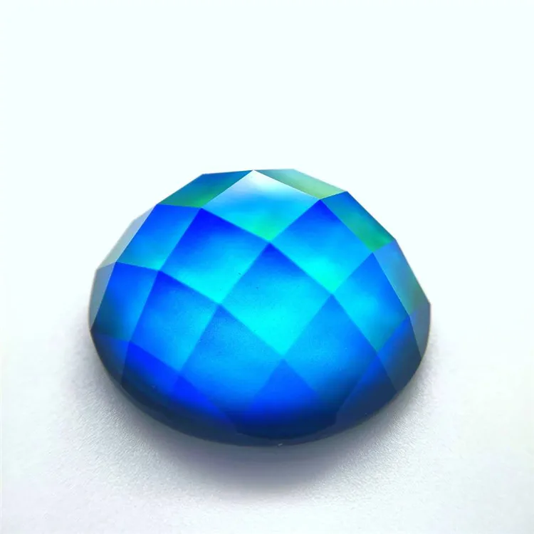 Temperature stone Factory wholesale Color change stone flat-bottom RS round shape Mood stone loose