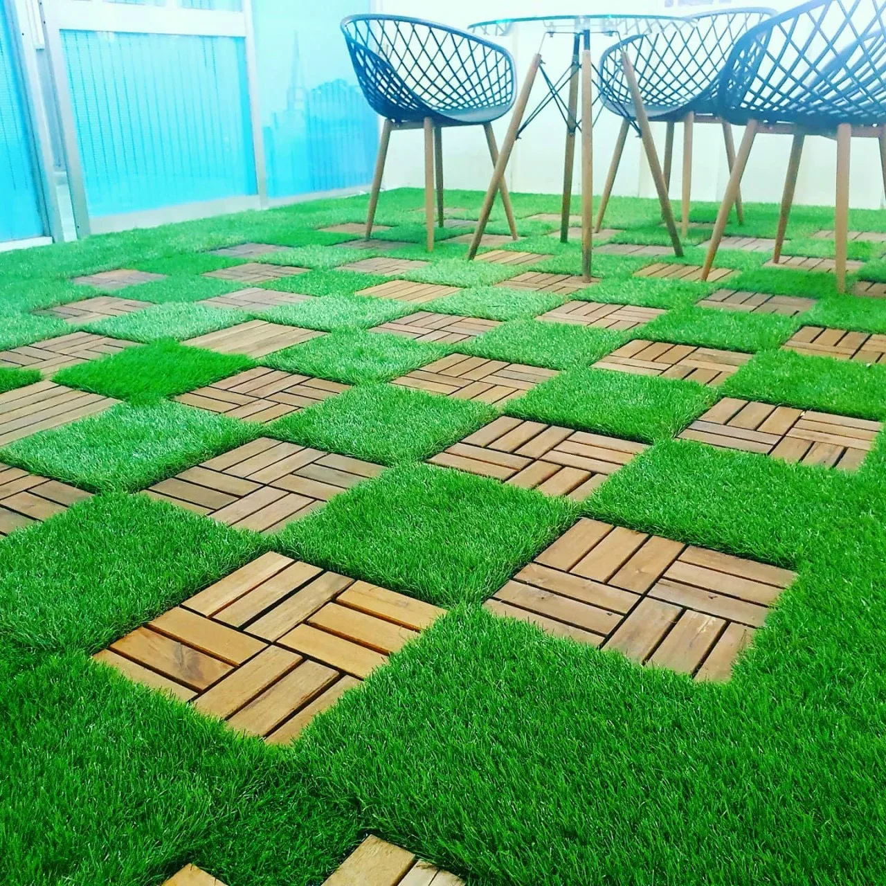 Hot seller hardwood flooring tiles outdoor floor tiles Wood with plastic base flooring HP-12SVN