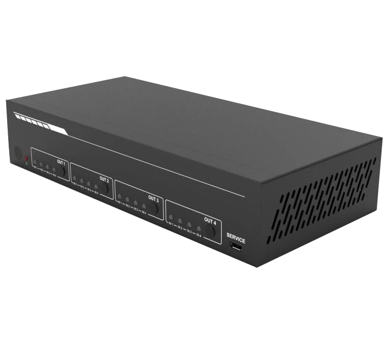 individually scaled 4x4 HDMI 4K HDR Matrix Switcher 18GBPS  EDID RS232 TCP/IP analog L/R and Coaxial ports output