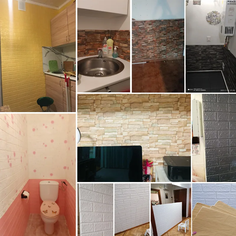 Self adhesive Foam sticker faux brick wall/self adhesive paper walpaper 3d wallpaper panel.jpg