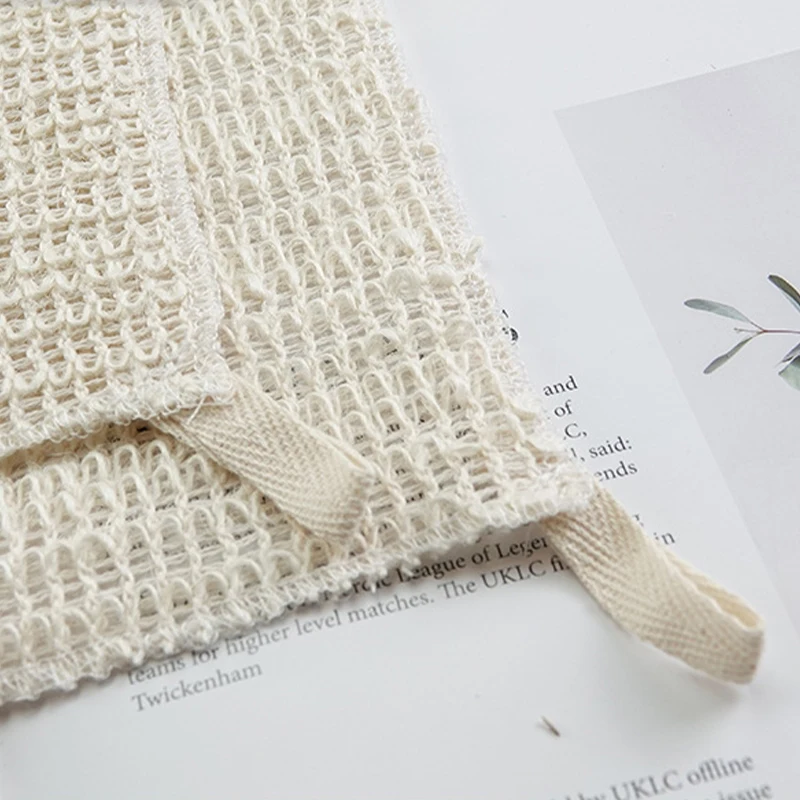 Natural Sisal Hemp Cotton Back Strap Exfoliating Dead Skin Bath Shower Towel