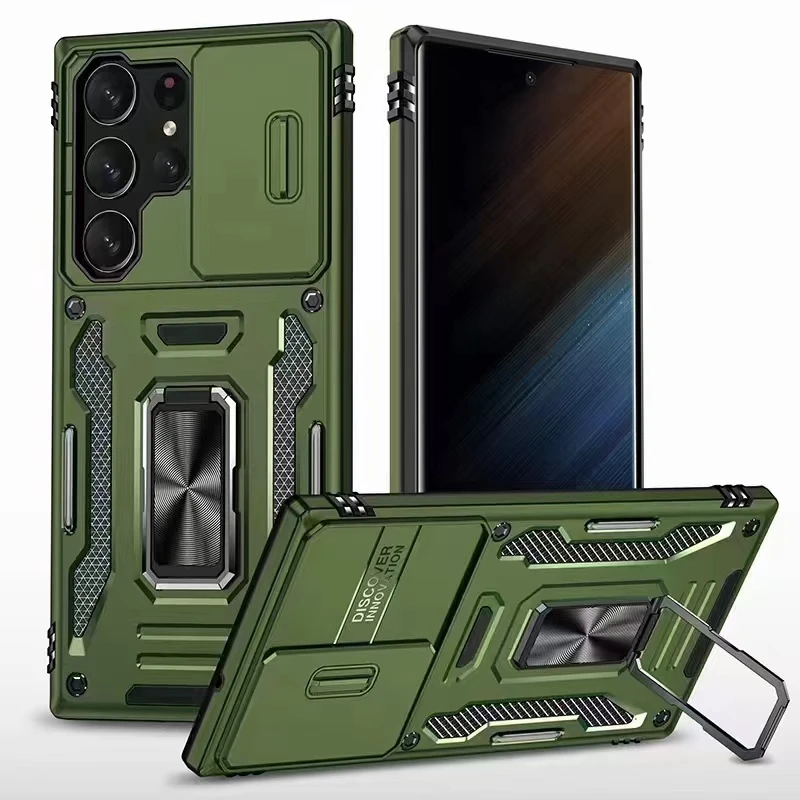Slide Camera Lens Case for Samsung Galaxy S23 Ultra A14 A34 A54 A53 A33 A73 Note20 M22 M52 A04 SAM S22 Ultra Bumpers Armor Cover