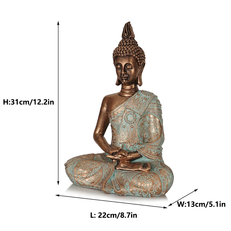 Southeast Asian Restaurant Living Room Meditation Buddha Statue Decoration Resin Thai Buddha Statue