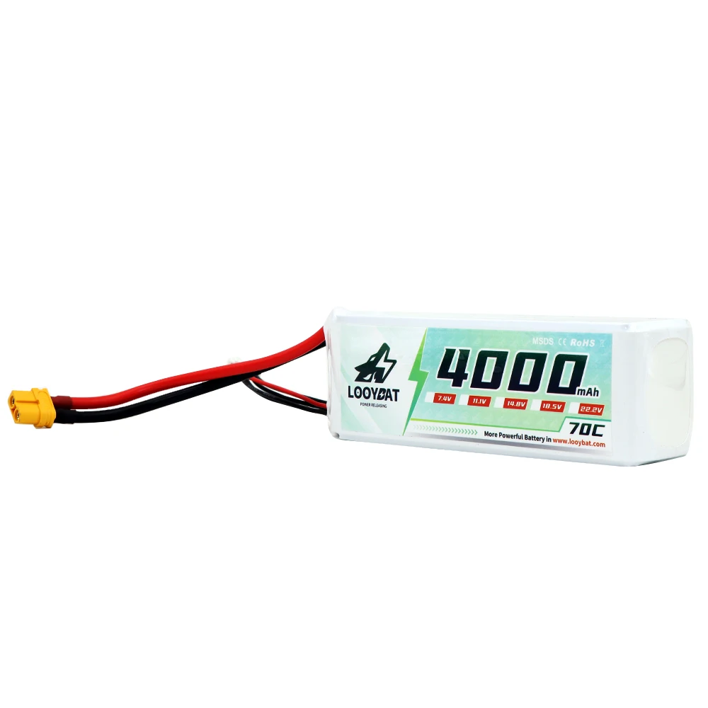 LOOYBAT 3800mAh 4000mAh 3S 11.1V 4S 14.8V 60 70C RC Boat Car Lipo Battery Pack For FPV Drone Quadcopter Helicopter Airplane