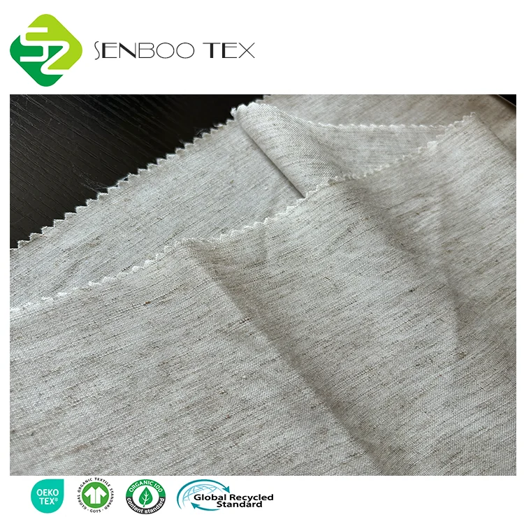 25% Linen 35% Cotton 40% Rayon Organic Fabric Tulle Lightweight Customized Musical Shirt Roll Viscose/Linen Cloth