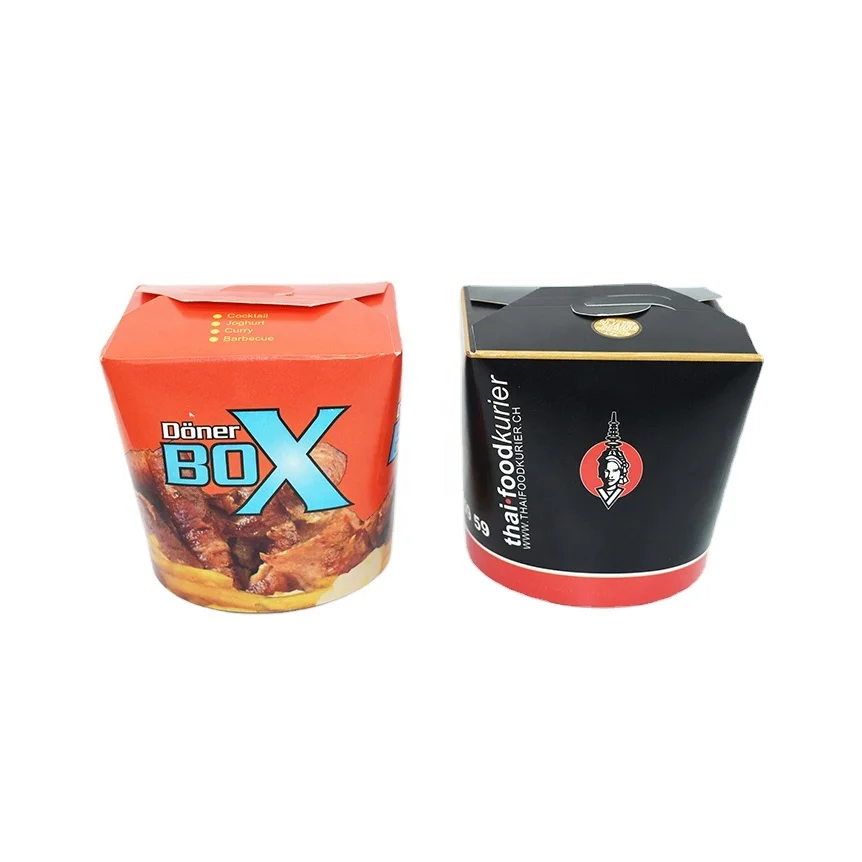 Custom Printing Paper Noodle Cup Healthy Take-away Doner Kebab Paper Box
