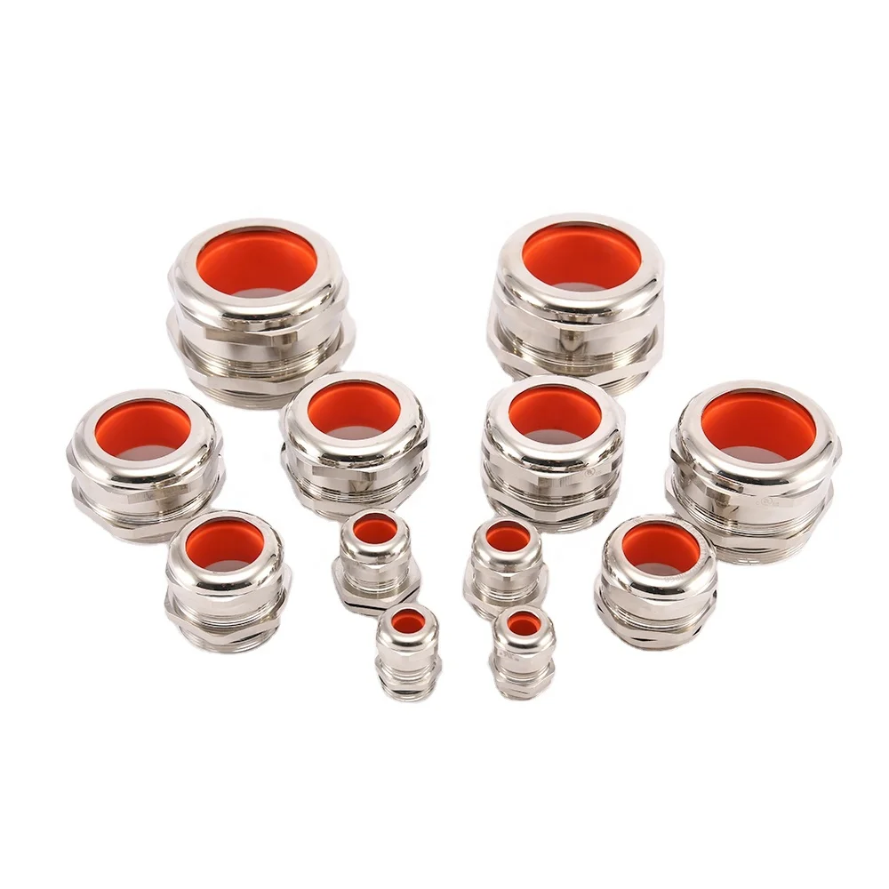 IP68 Waterproof Rubber Seal Thread Cord Clamp UL Listed Brass Cable Gland