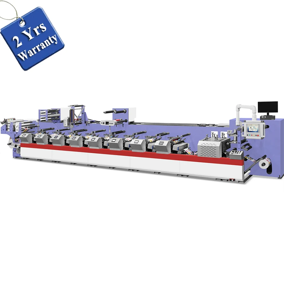 UTR320J8 Automatic led uv Horizontal unit type flexo printing machine for flexible packaging opp bopp pet pvc shrink label