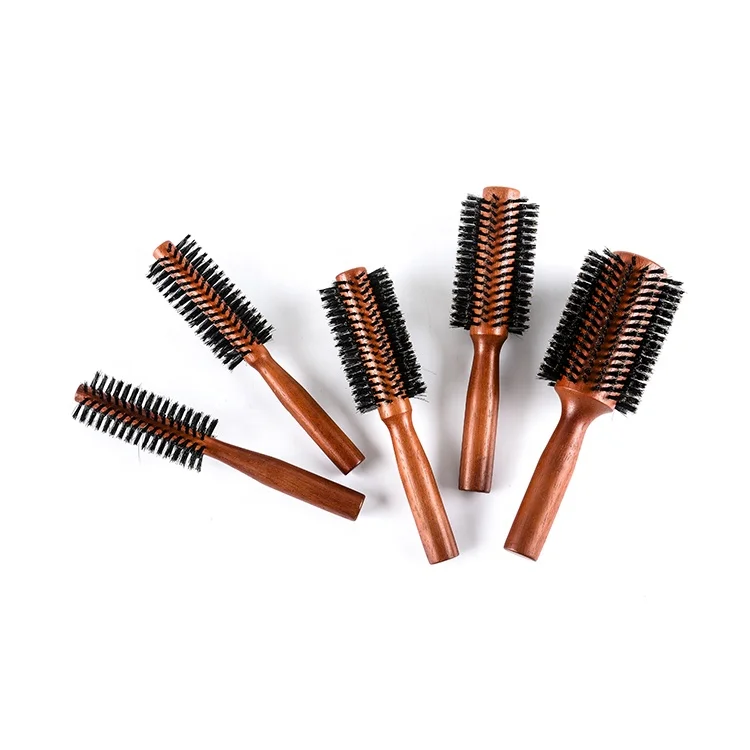Luxe eco-friendly boar bristle hair brush soft hair brush with wooden handle good beauty salon tools private label hair brush