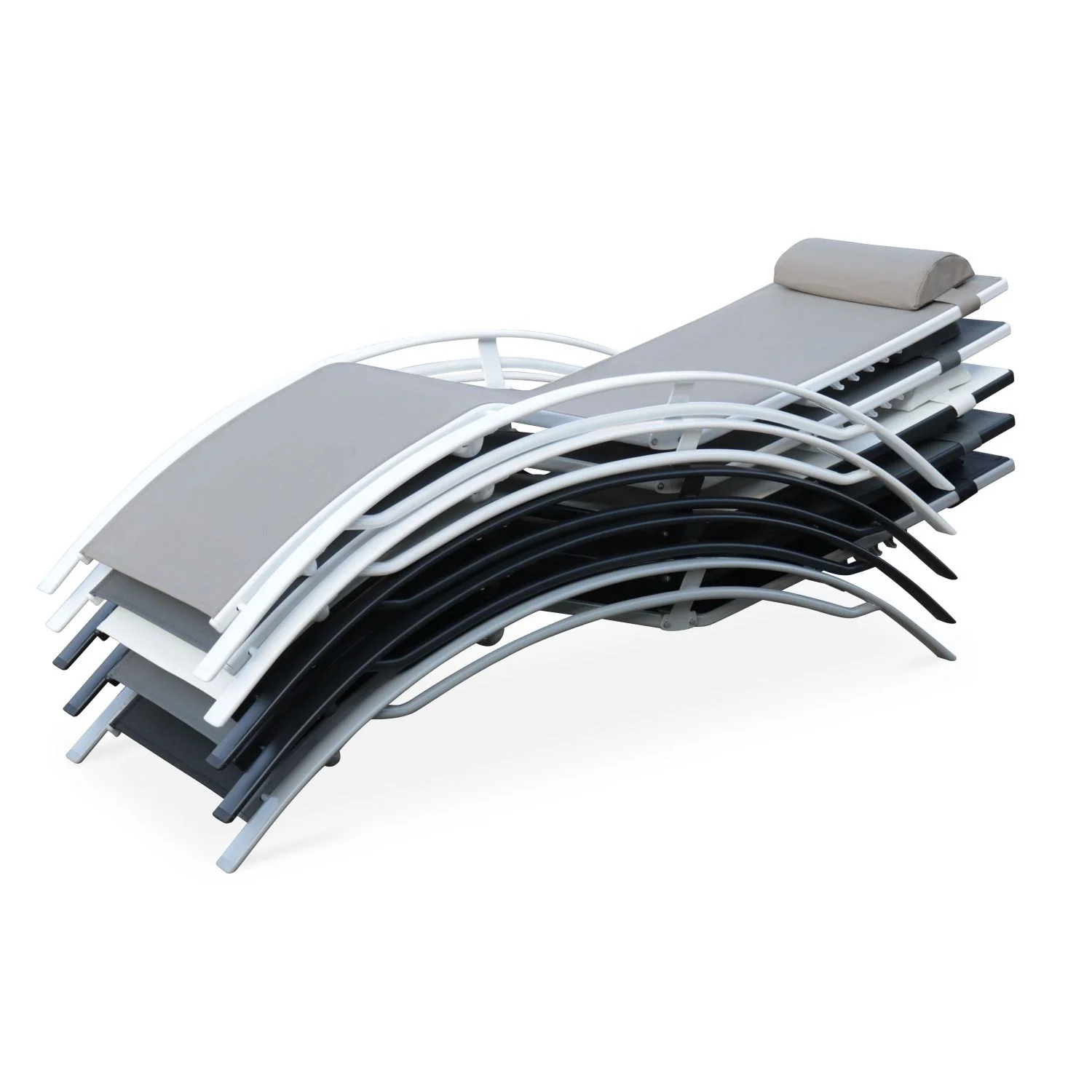 Outdoor High Quality Aluminium Sun lounger Aluminium Sling Sunbathing Folding Chair