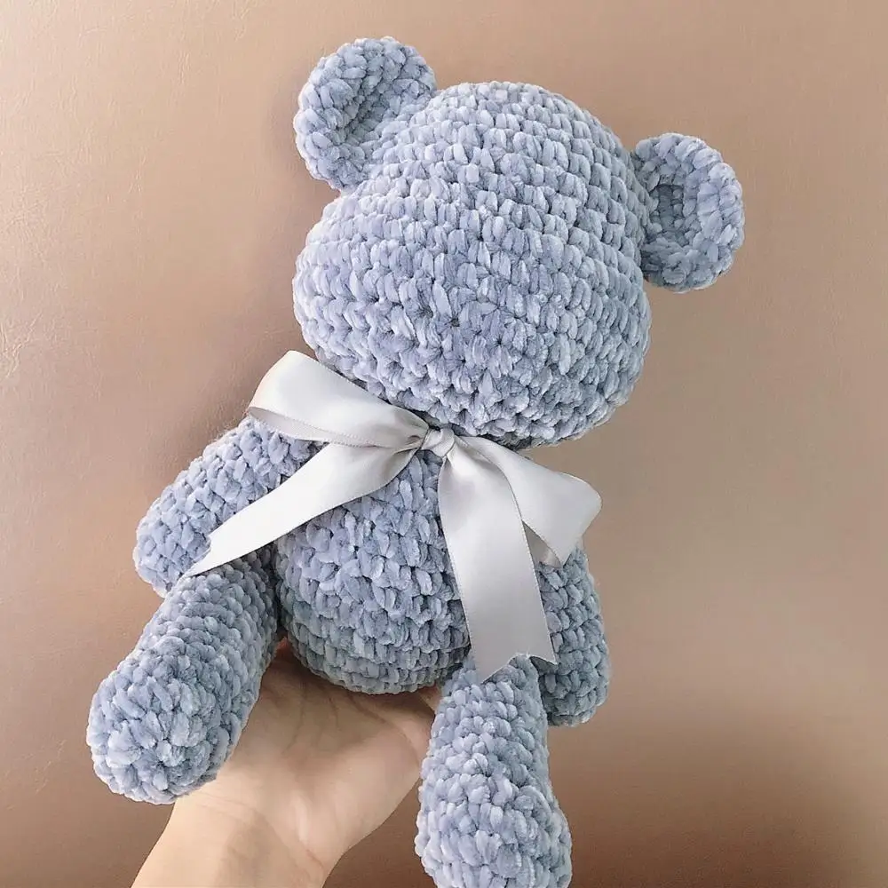 Violent bear diy wool extra large gold velvet handmade crochet doll
