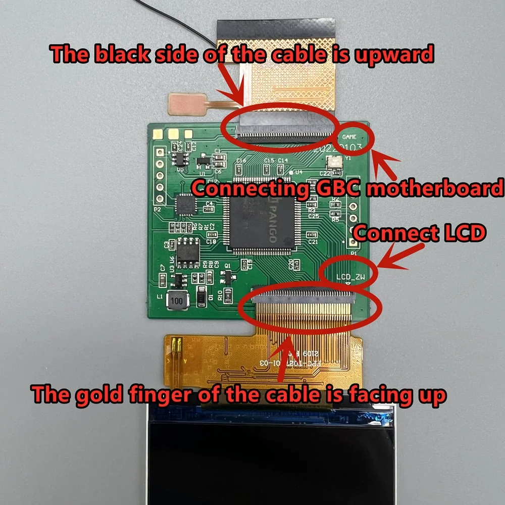 2.45 Inch original screen size for GAMEBOY COLOR for GBC high-brightness LCD point-  to-point no need cut shell