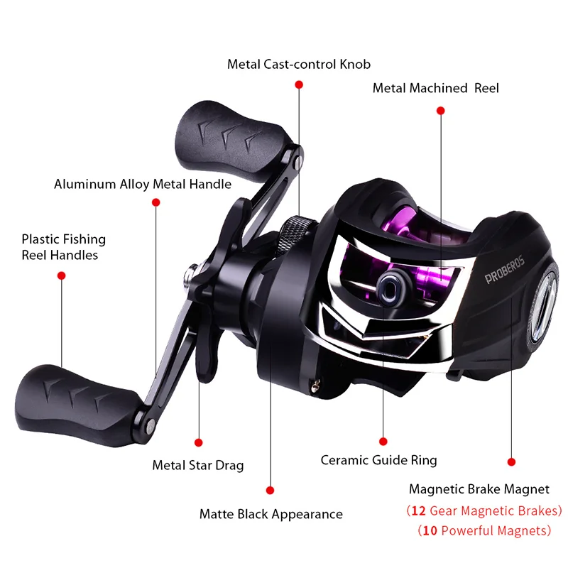 Newbility premium bait caster 10kg 7.2:1 Gear Ratio spinning trolling baitcasting bass fishing reels
