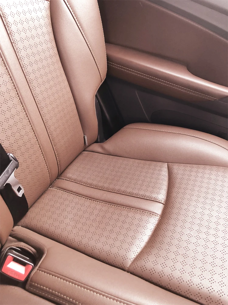 finished hole punching PVC vinyl fabric artificial leather for auto seat