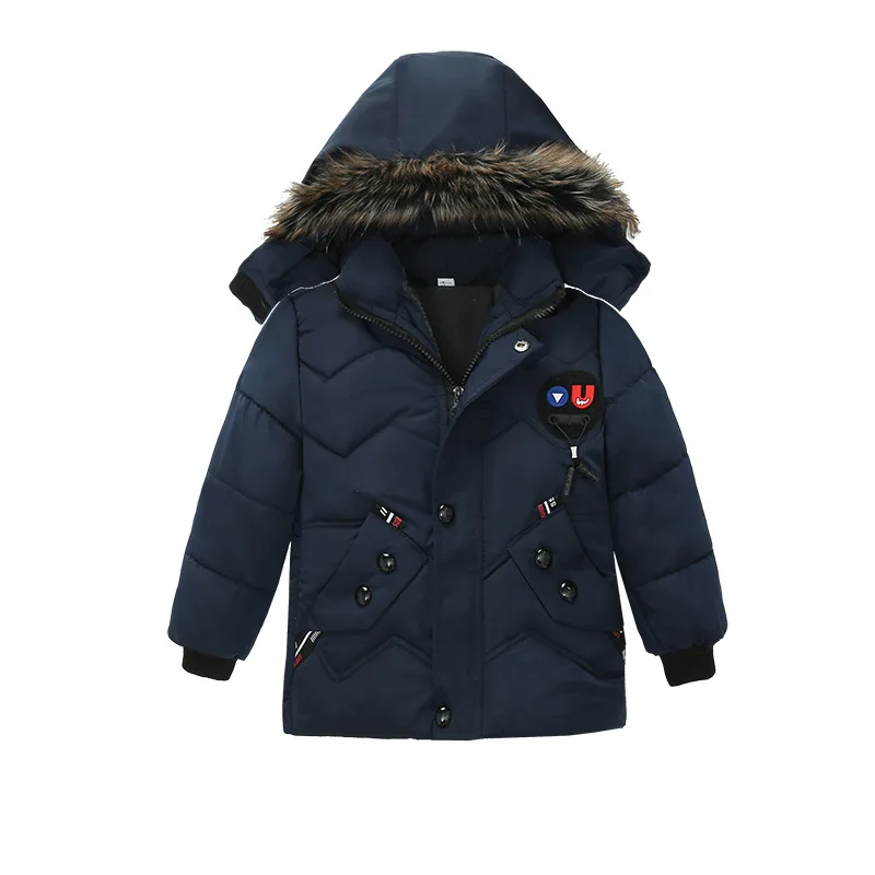 warm wholesale winter kids children baby boys fur jackets long coats clothes