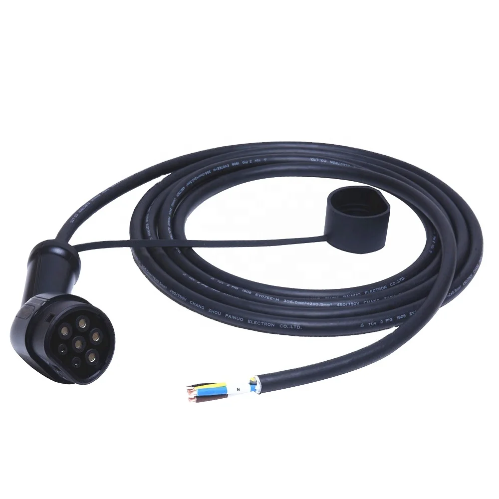 
 32A Type2 электрический автомобиль разъем ЕС для зарядки автомобиля 62196 2 EV штекер с 5 м кабель  