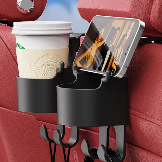 3 in 1 Universal Auto Strong Hanger Car Vehicle Back Seat Headrest Hook with Mobile Phone Holder and cup holder