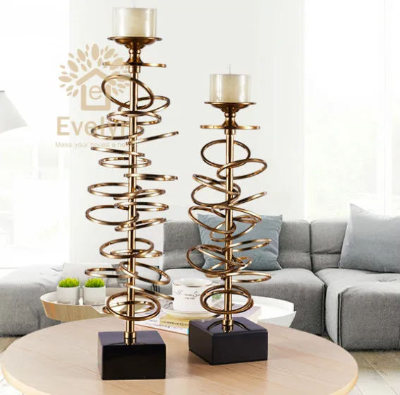 Luxurious newest design gold large metal tall table big candle stand holder for wedding table decor