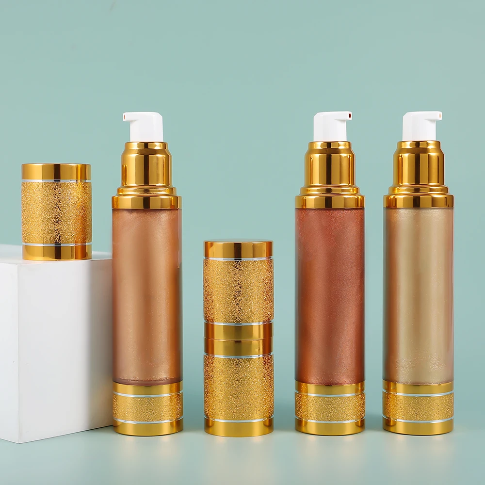 Custom Logo Organic Waterproof Vegan Luxury Glitter Liquid Body Face Highlighter Oil Long Lasting Body Shimmer Oil