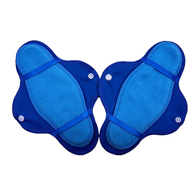 Absorbent Reusable Bamboo Charcoal Cloth Menstrual Pad Washable Sanitary Pads Set With Wet Bags For Woman