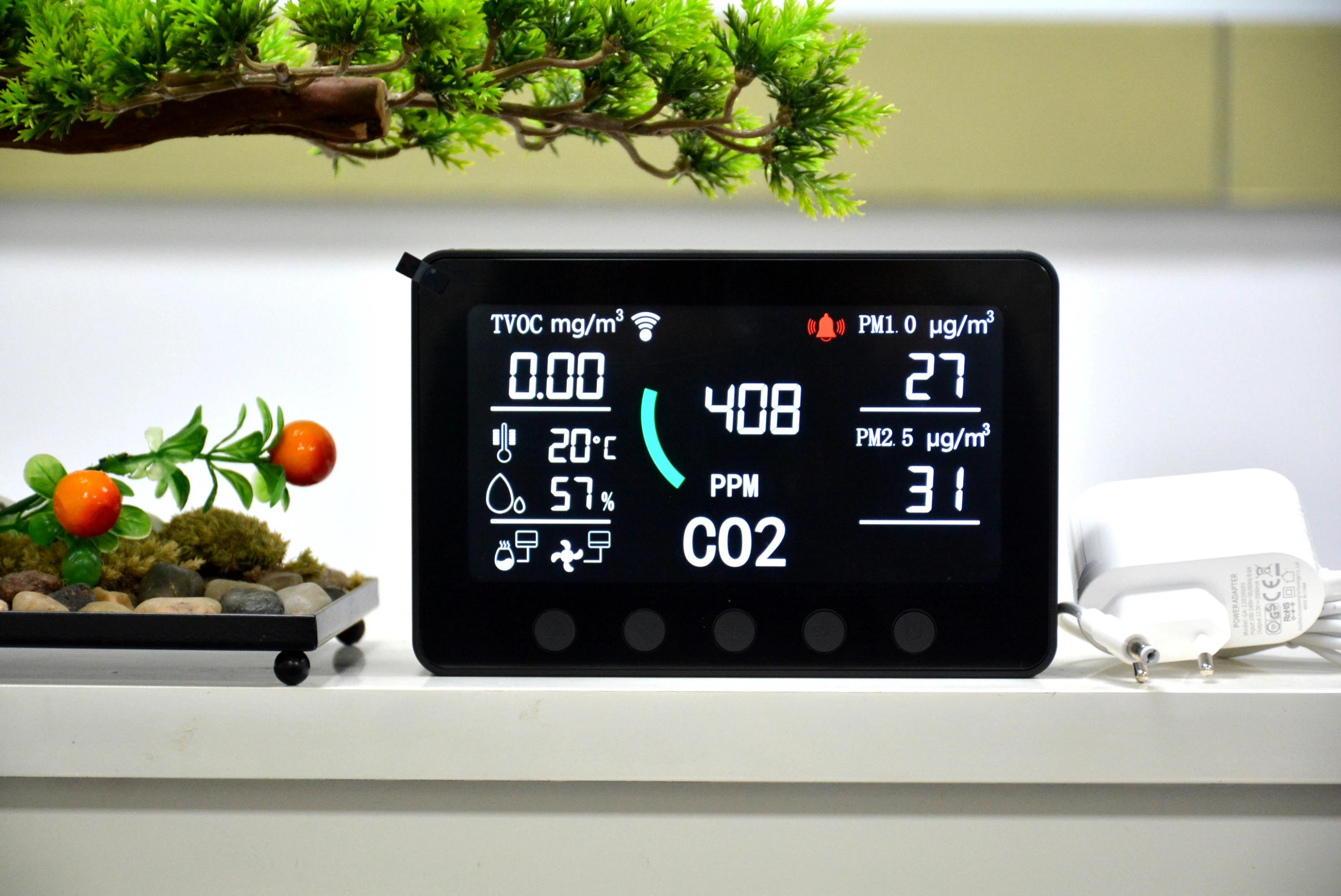 Tuya Wifi CO2 тестер mulit 7 в 1 датчики tvoc детектор с перезаряжаемой батареей Измеритель Качества Воздуха углекислого газа