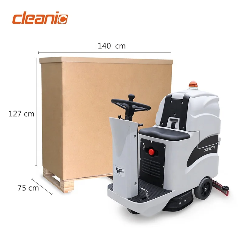Durable battery industrial ride on floor pressure washer scrubber cleaner for warehouse concrete floor cleaning