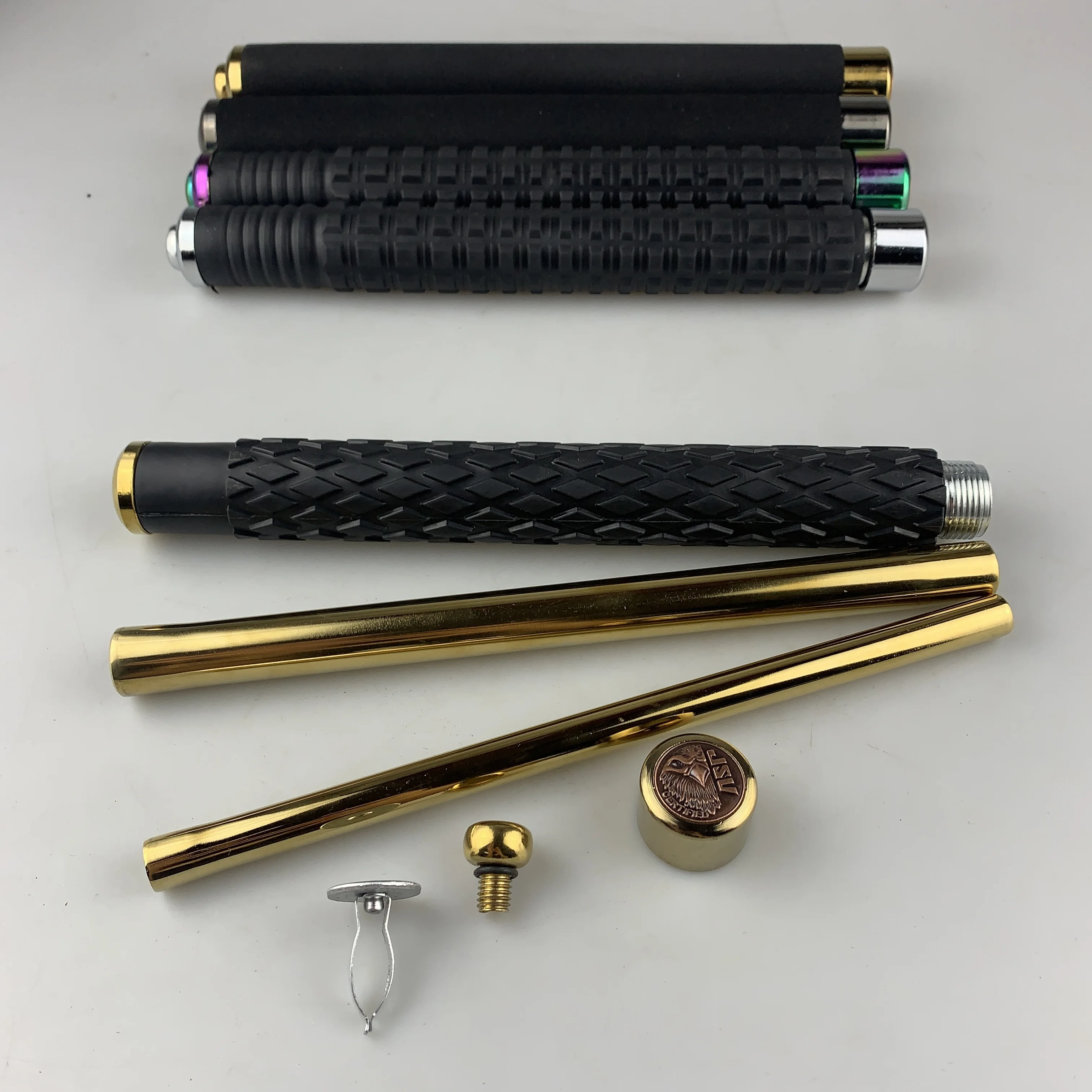 C0699 64cm metal Outdoor portable Retractable Self defense Sticks Telescopic Poles Three Section can be broken bricks