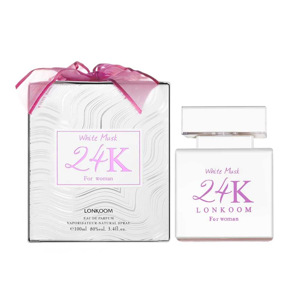 Wholesale LONKOOM original perfumes 24K white musk women perfume long lasting parfum deodorant body spray