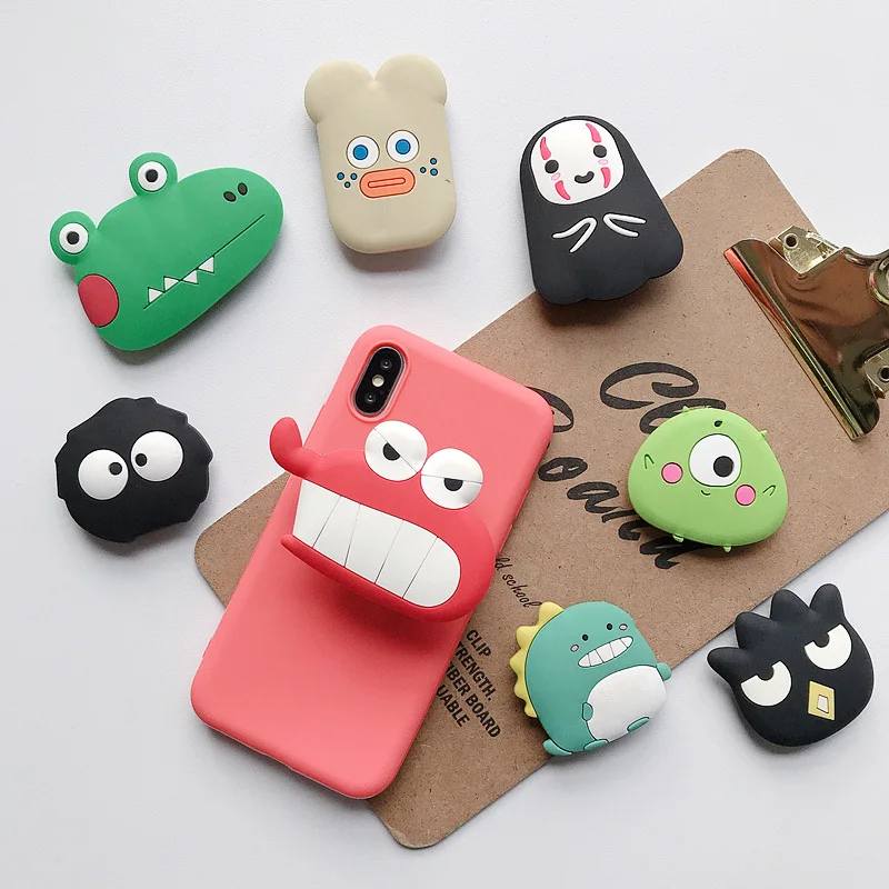 Popular Acrylic Phone Socket Griptok Foldable Eject Mobile Phone Holder Stand Customized Phone Grip With Plant Leaf Design