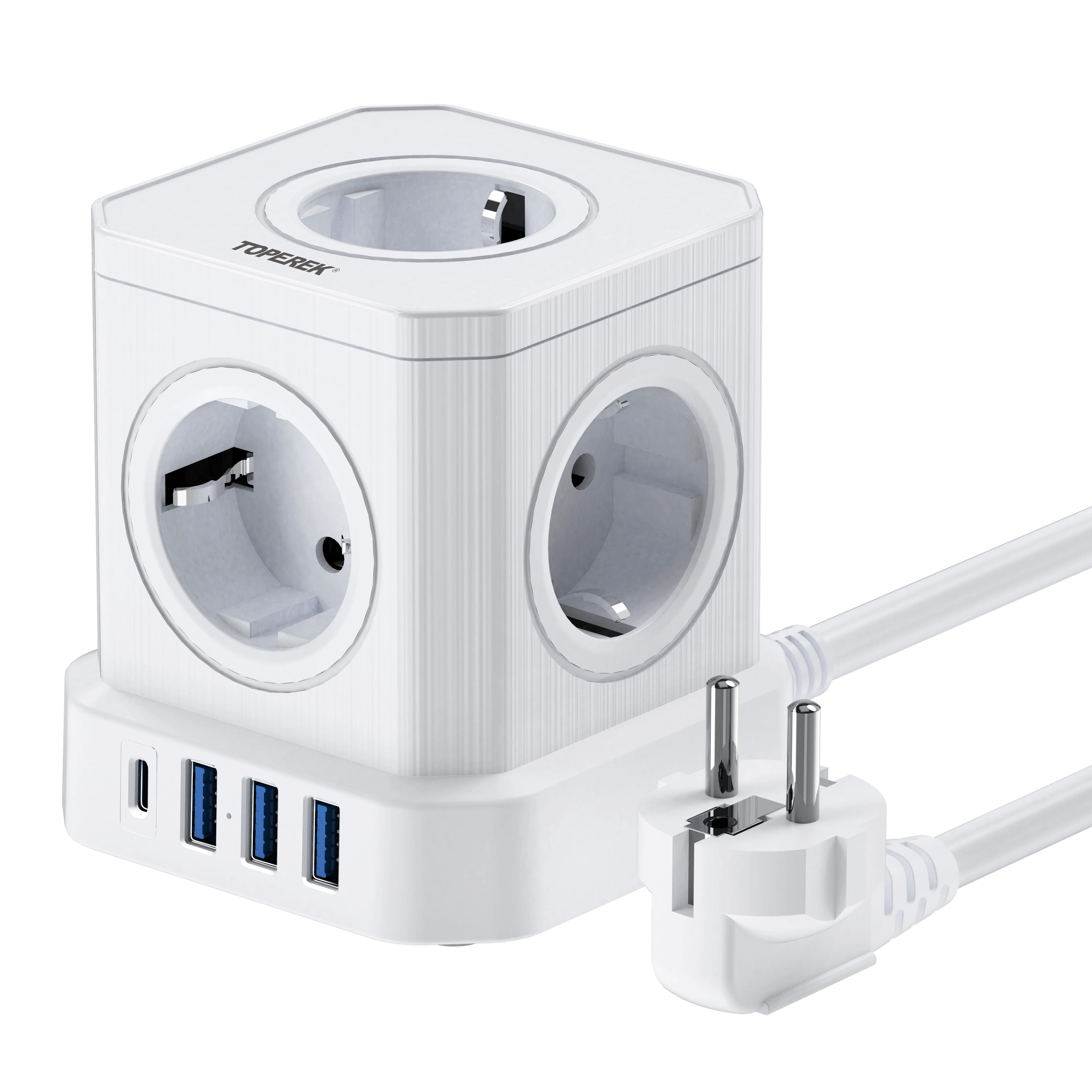 High Quality Desktop Power Smart Office Cube Tower Socket EU Power Outlet with PD fast charging