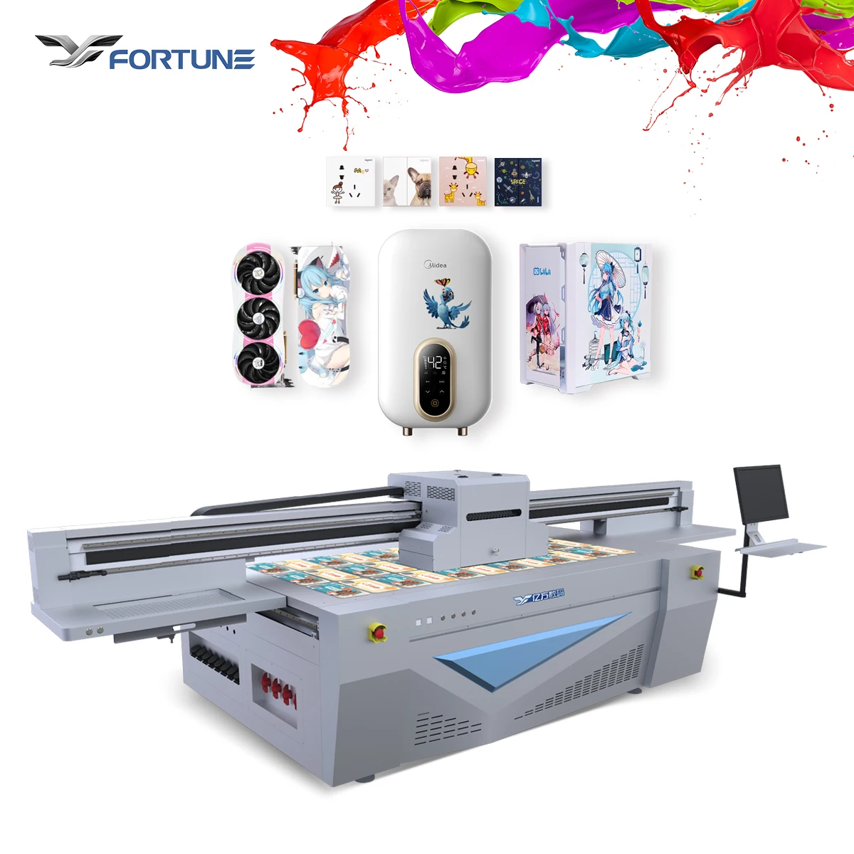 Large format UV Machine with Ricoh Gen 5 head uv printing 2513 UV Flatbed Printer for Glass 3C Product