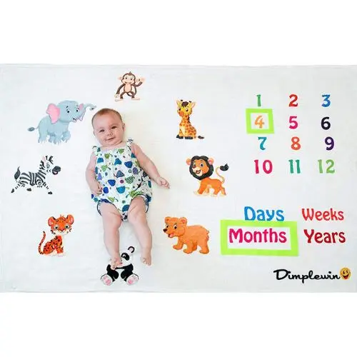 High quality super soft baby month milestone blanket custom printed flannel blanket for new born