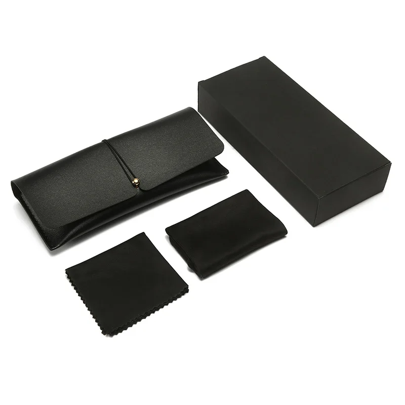 Fashion Sunglasses Box Custom Logo Soft Leather Spectacle Case Bag Glasses Packaging Set