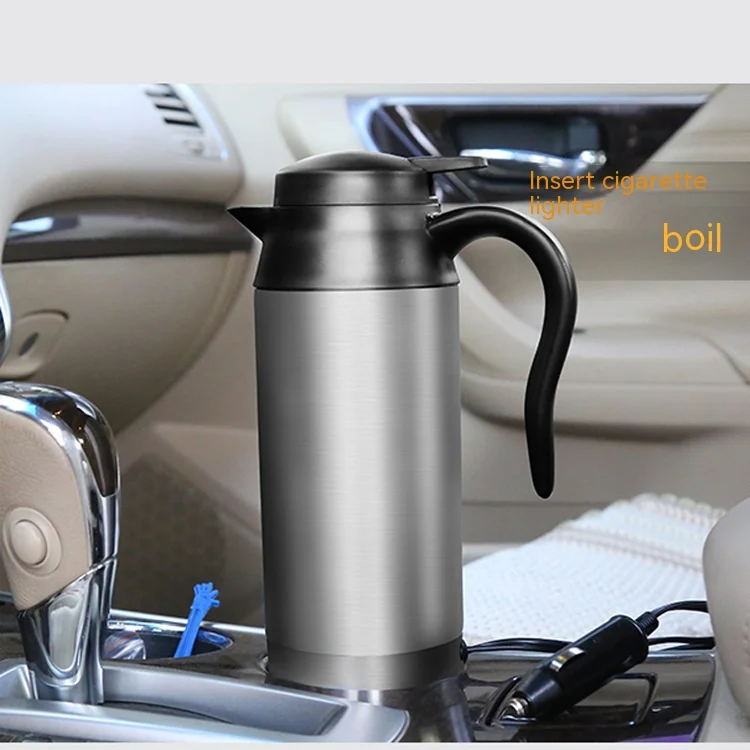 12/24 V Car Electric Kettle Large Capacity Stainless Steel Boiling Water Cup Heating Hot Water Bottle