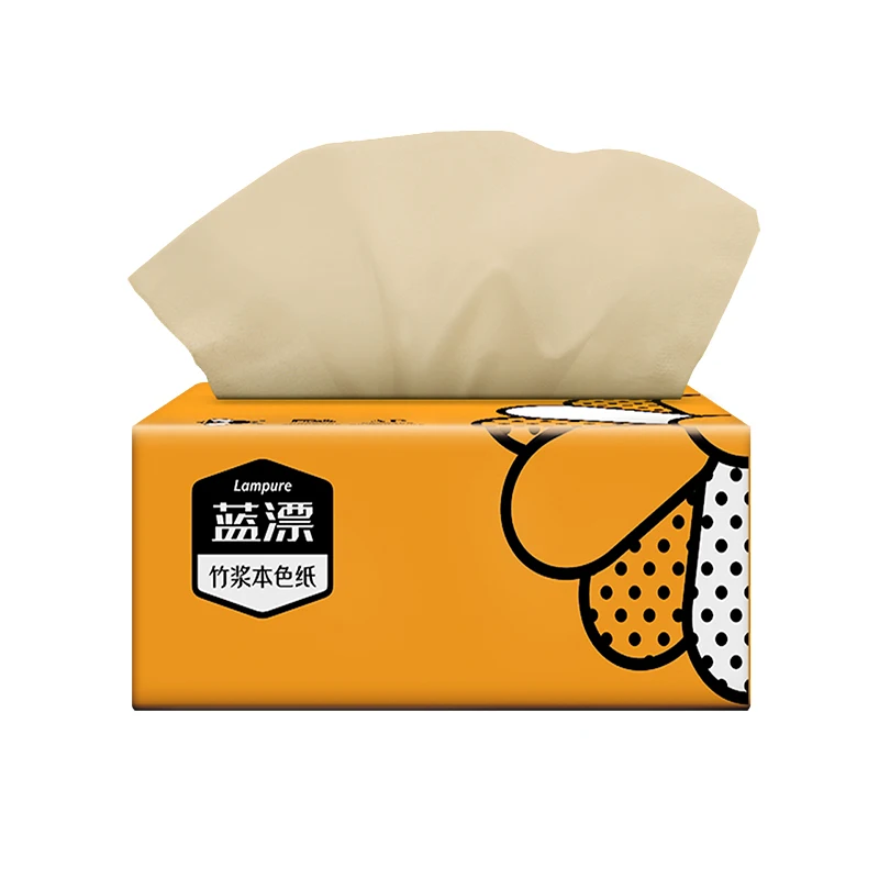 white facial tissue 3 ply Tissues Panda  design virgin bamboo pulp