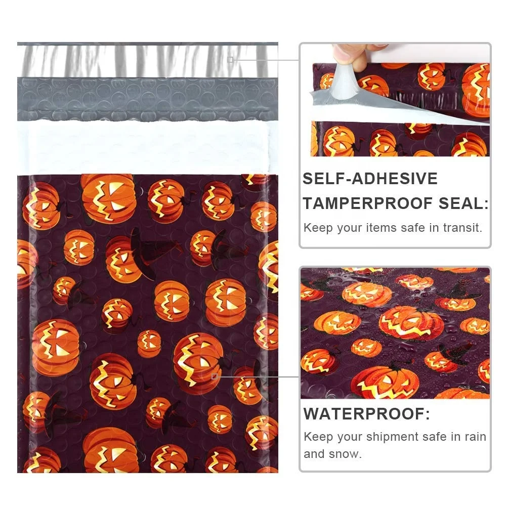 Eco 6x10 Bubble Padded Envelopes Halloween Designer Boutique Custom Bubble Bags CD/DVD Poly Bubble Padded Mailers