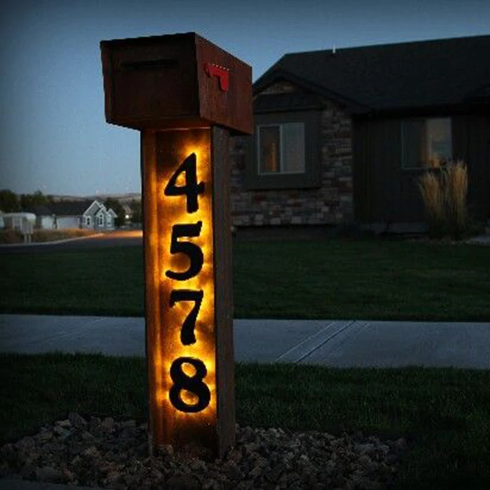 Locking  modern mailbox post boxes for home