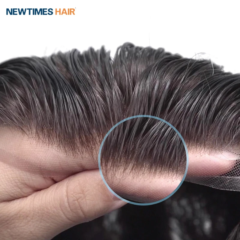  New times hair 0 03 ультратонкая кожа ПУ натуральные передние волосы человеческие мужской парик системы накладных