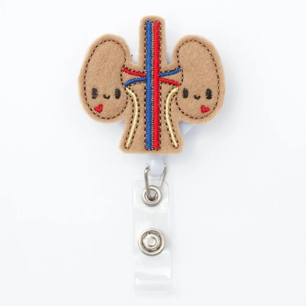 
promotional kidney medical custom name retractable clip felt badge reel lanyards id badge holder 