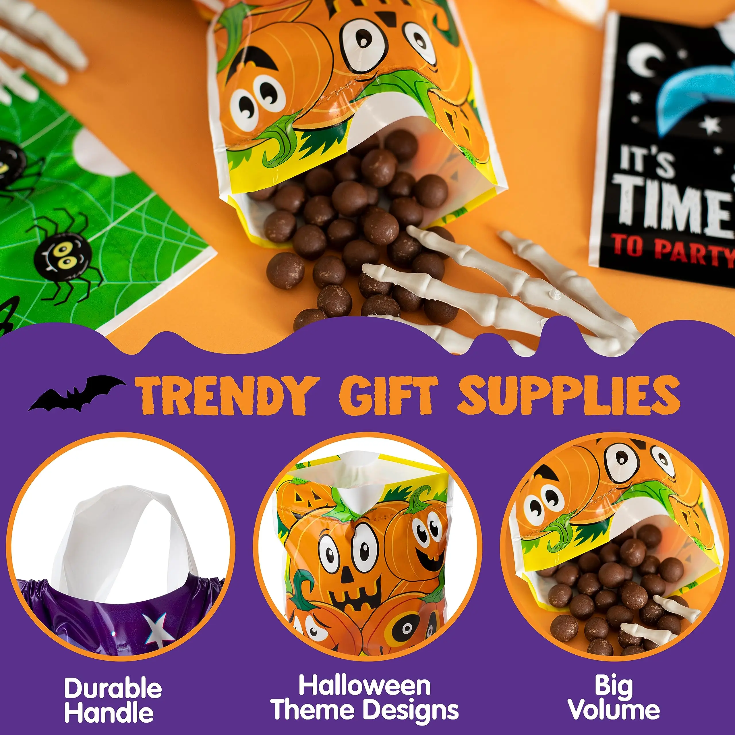Wholesale Festival Skull Pumpkin Ghost Halloween Food Gift Packaging Hand Bags Kids Adult Bag For Halloween Tote Trick Or Treat